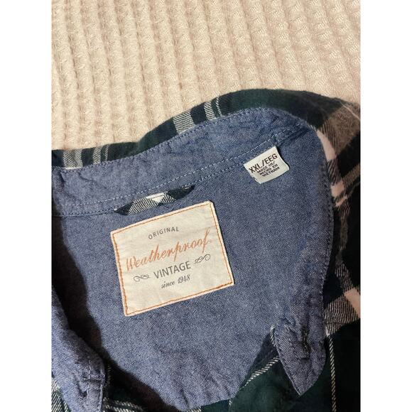 Weatherproof MensGreen Plaid Classic Cotton Cozy Long Sleeve Flannel Shirt XXL - Picture 7 of 11